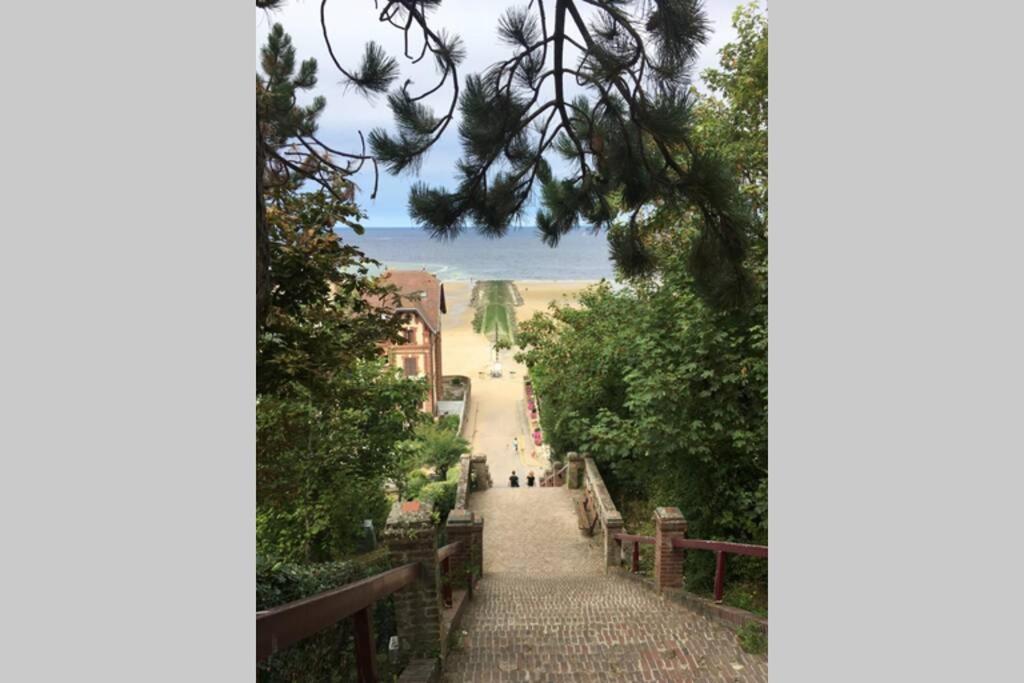 Souplex 50M De La Plage Et Des Commerces Houlgate Bagian luar foto